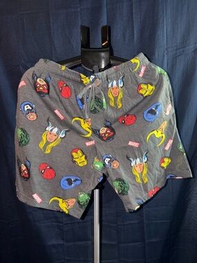 Marvel Avengers Lounge Shorts Spider-Man Thor Iron Man Hulk Size Medium NWOT